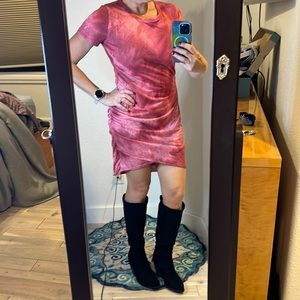 Pink tie dye T-shirt dress